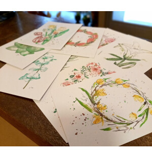 Kukka-aiheinen kortti kuva